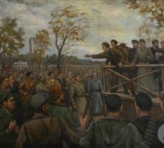 Восстание рабочих в Заречье 3 сент. 1918 года. Масло. 1949 год